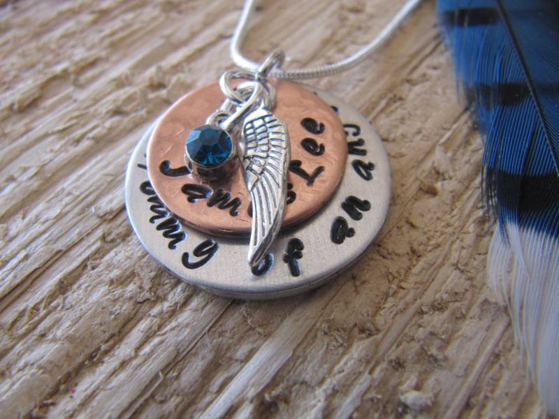 Mama Eines Engels/Miscarrriage Schmuck Stillborn Geschenk Baby Verlust Handgestempelt Personalisierte Halskette Sypathy Des Kindes von InTheQuiet