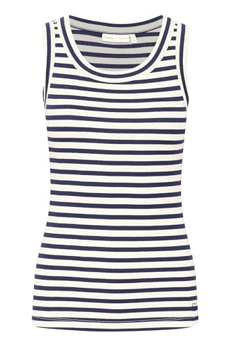 InWear Damen Dagnaiw Striped Tank T-Shirt, Whisper White/Midnight Magic, Large von InWear