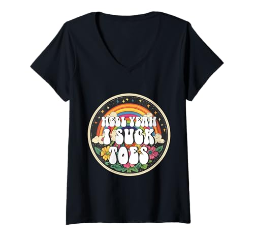 Damen Unappropriate Hell Yeah I Suck Toes Peinlicher Erwachsenen-Humor T-Shirt mit V-Ausschnitt Damen Unappropriate Hell Yeah I Suck Toes Peinlicher Erwachsenen-Humor T-Shirt mit V-Ausschnitt von Inappropriate Adult Humor Hell Yeah I Suck Toes