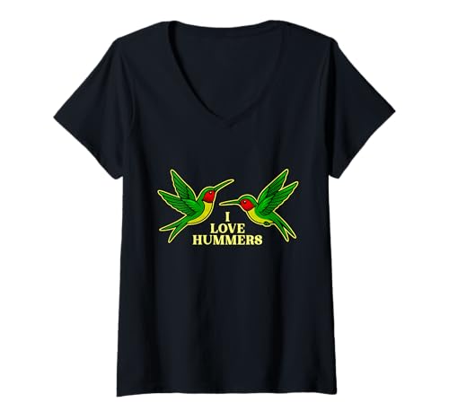 Damen Vogelbeobachtung Kolibri Kolibri Unangemessener Vogelsarkasmus T-Shirt mit V-Ausschnitt Damen Vogelbeobachtung Kolibri Kolibri Unangemessener Vogelsarkasmus T-Shirt mit V-Ausschnitt von Inappropriate Bird Watchers