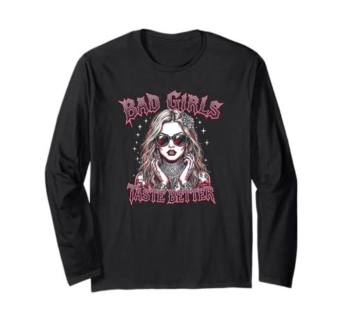 Böse Mädchen schmecken besser Tätowiertes Mädchen Böse Mädchen schmecken besser Langarmshirt Böse Mädchen schmecken besser Tätowiertes Mädchen Böse Mädchen schmecken besser Langarmshirt von Inappropriate Humor Co.