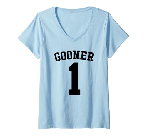 Damen Gooner 1 Trikot Gooning T-Shirt mit V-Ausschnitt von Inappropriate Humor Co.