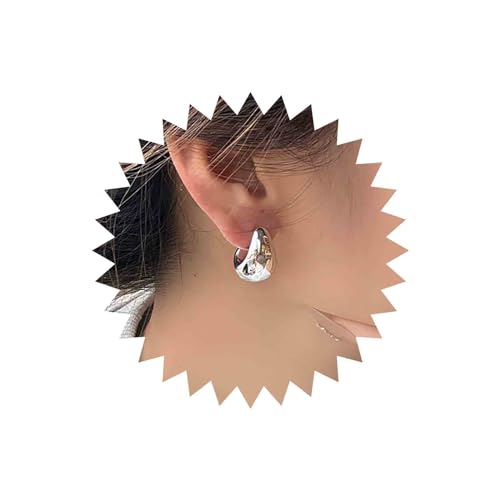 Inateannal Boho Chunky Dicke Reifen Ohrringe Silber Weit Offen Tropfen Ohrringe Vintage Dicke Reifen Huggie Ohrringe Übertrieben Dicke Ohrstecker Schmuck Für Frauen Und Mädchen von Inateannal