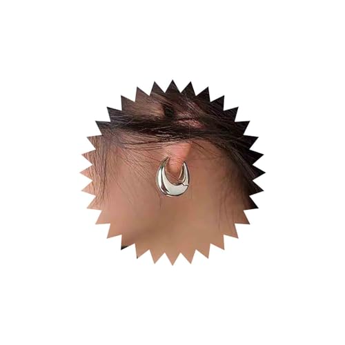 Inateannal Boho Chunky Silber Hoop Ohrringe Dicke Breite Hoop Huggie Ohrringe Chunky Dicken Kreis Ohrringe Geometrische Ovale Reifen Ohrringe Schmuck Für Frauen Und Mädchen von Inateannal