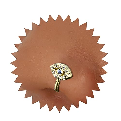 Inateannal Boho Kristall Böse Auge Nase Ring Gold Gefälschte Septum Nase Ringe U Geformt Clip Auf Nase Stud Cz Auge Nase Ring Manschette Böse Auge Nicht Piercing Nase Ring Schmuck Frauen Und Mädchen von Inateannal
