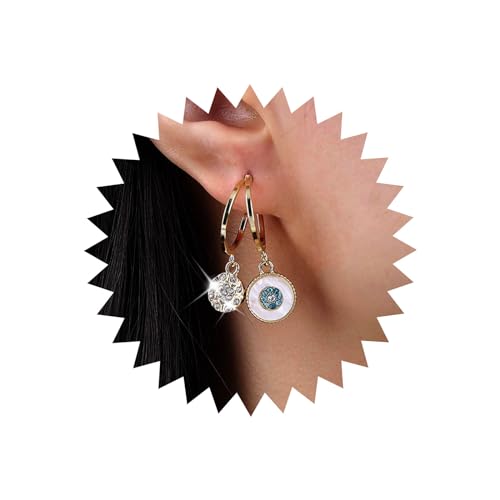 Inateannal Boho Kristall Münze Scheibe Ohrringe Gold Runde Scheibe Baumeln Ohrringe Vintage Kreis Scheibe Reif Ohrringe Cz Münze Tropfen Ohrringe Schmuck Für Frauen Und Mädchen von Inateannal