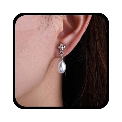 Inateannal Boho Perle Baumeln Ohrringe Kleine Kugel Perle Ohrringe Silber Cluster Kugel Ohrstecker Simulierte Perlen Hochzeit Ohrring Schmuck Für Frauen von Inateannal