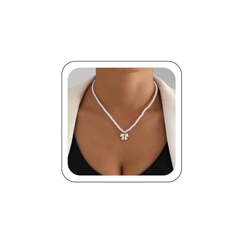 Inateannal Boho Perlen Choker Halskette Kurze Perlenkette Halskette Goldbogen Anhänger Halskette Weiße Perlen Perlenkette Hochzeit Perlenkette Schmuck Für Frauen Und Mädchen von Inateannal