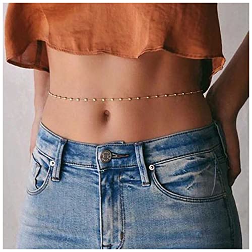 Inateannal Boho Perlen Taille Kette Gold Perlen Bauch Körper Kette Sexy Strand Bikini Bauch Kette Sommer Strand Körper Kette Bikini Körper Kette Schmuck Für Frauen Und Mädchen Geschenke von Inateannal