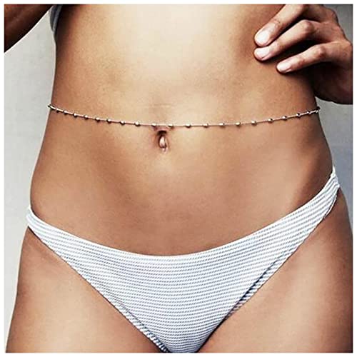 Inateannal Boho Perlen Taille Kette Silber Perlen Bauch Körper Kette Sexy Strand Bikini Bauch Kette Sommer Strand Körper Kette Bikini Körper Kette Schmuck Für Frauen Und Mädchen Geschenke von Inateannal