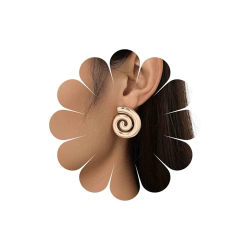 Inateannal Boho Runde Spirale Ohrringe Klobig Gold Spirale Ohrstecker Metall Wirbel Baumeln Ohrringe Aussage Geometrischen Kreis Wirbel Ohrring Schmuck Für Frauen von Inateannal