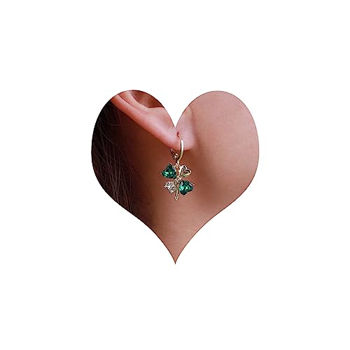 Inateannal Boho Smaragd Kristall Tropfen Ohrringe Grün Strass Blume Ohrringe Vintage Smaragd Blütenblatt Ohrringe Grün Cz Blume Ohrringe Schmuck Für Frauen Und Mädchen von Inateannal