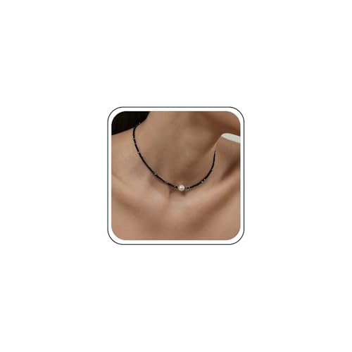 Inateannal Boho Spinell Perlenhalskette Halskette Choker Perlenanhänger Halsketten Schwarz Kristall Choker Halskette Spinell Perlen Perlenkette Halskette Schmuck Für Frauen von Inateannal