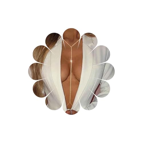 Inateannal Boho Strass Kette Bh Kristall Kette Halskette Gold Cz Taille Nachtclub Körperkette Sommer Strand Brustkette Schmuck Für Frauen Und Mädchen Geschenke von Inateannal