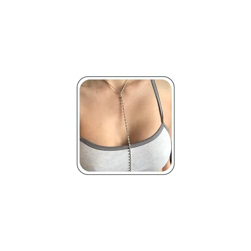 Inateannal Boho Strass Kette Bh Kristall Kette Halskette Silber Cz Taille Nachtclub Körper Kette Sommer Strand Brust Kette Schmuck Für Frauen Und Mädchen Geschenke von Inateannal