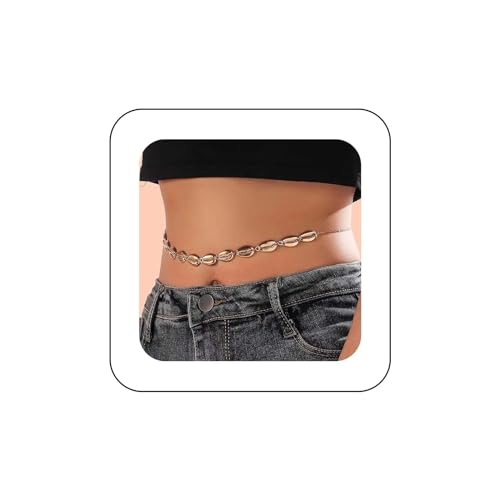 Inateannal Boho Taillenkette Für Frauen Gold Muschel Bauch Körper Kette Sexy Sommer Strand Bikini Körper Gürtel Rave Kostüme Party Zubehör von Inateannal