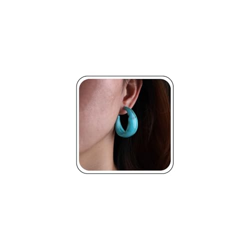 Inateannal Chunky Acryl Kreis Ohrringe Große Acryl Dicken Reifen Ohrringe Breit Türkis Reif Ohrring Geometrie Harz C Form Ohrring Schmuck Für Frauen von Inateannal