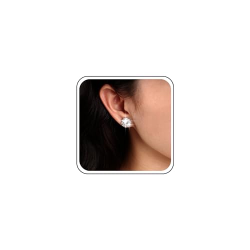 Inateannal Cubic Zirkonia Ohrstecker Silberne Halo-Kristall-Ohrringe Runde Kleine Strass-Ohrringe Funkelnde Zirkonia Diamantene Hochzeits-Ohrringe Schmuck Für Frauen Und Mädchen von Inateannal