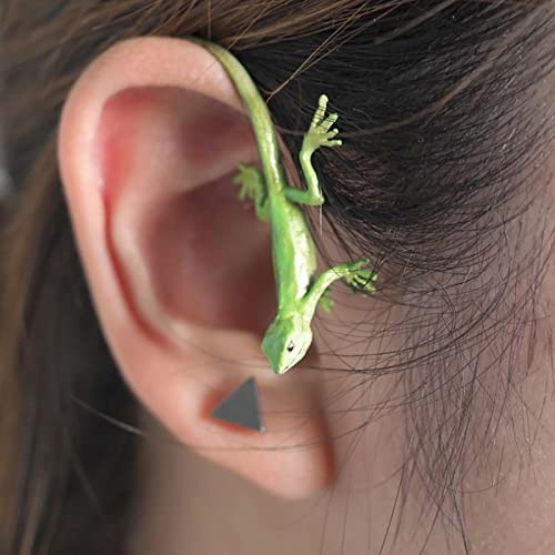 Inateannal Eidechsenohrringe Grün Gecko Wrap Crawler Ohrringe Reptil Tier Ohrkletterer Ohrringe Niedlich Kein Piercing Ohrringe Schmuck Für Frauen Und Mädchen (grün) von Inateannal