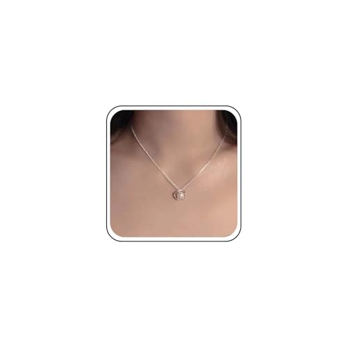 Inateannal Faux Perlenkette Kette Einzelne Perle Anhänger Halskette Minimalistische Dünne Kette Kurze Halskette Schmuck Für Frauen Mädchen von Inateannal