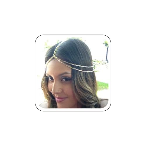 Inateannal Geschichtet Kette Kopfschmuck Gold Geschichtet Kopf Kette Kopfschmuck Vintage Quaste Braut Haar Hochzeit Zubehör Schmuck Für Frauen von Inateannal