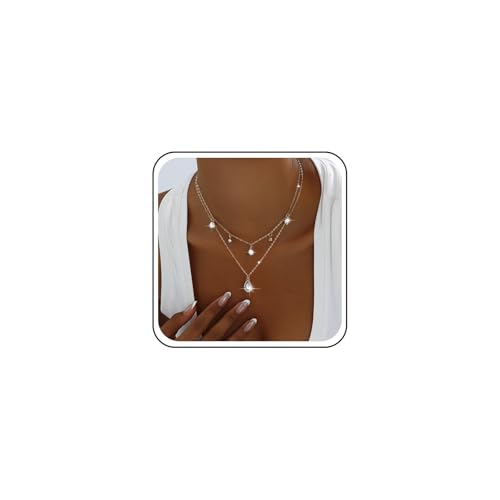 Inateannal Geschichtetes Kristall Halskette Choker Teardrop Kristall Anhänger Halskette Gold Zirkonia Kette Halsketten Funkelnde Cz Hochzeit Halsketten Schmuck Für Frauen Inateannal Geschichtetes Kristall Halskette Choker Teardrop Kristall Anhänger Halskette Gold Zirkonia Kette Halsketten Funkelnde Cz Hochzeit Halsketten Schmuck Für Frauen von Inateannal