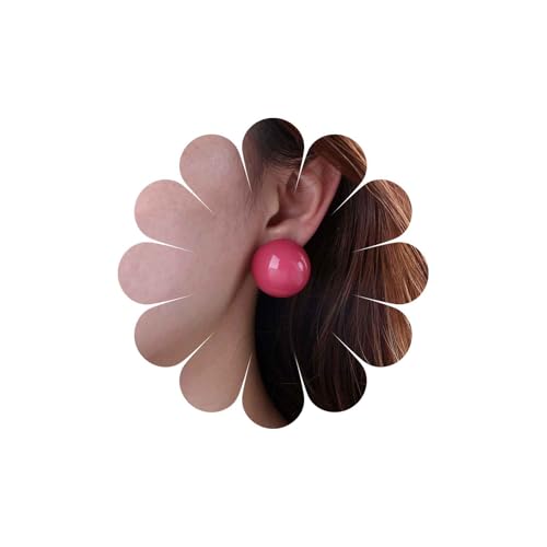 Inateannal Große Acryl Kugel Ohrringe Rosa Harz Große Halbe Kuppel Ohrringe Harz Runde Kugel Stollen Süßigkeiten Farbe Runde Stollen Acryl Erklärung Schmuck Für Frauen von Inateannal