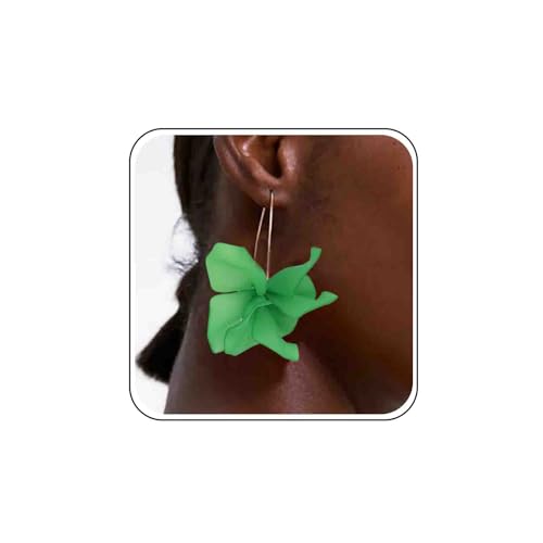 Inateannal Große Harz Grüne Blume Ohrringe Acryl Rose Blume Ohrringe Harz Große Rose Baumeln Ohrring Erklärung Floral Blütenblatt Tropfen Ohrring Schmuck Für Frauen von Inateannal