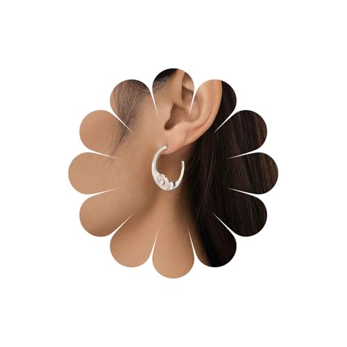Inateannal Große Mondsichel Ohrringe Mondsichel Baumeln Ohrringe Silber C Form Hoop Ohrring Vintage Halbmond Drop Ohrstecker Schmuck Für Frauen von Inateannal