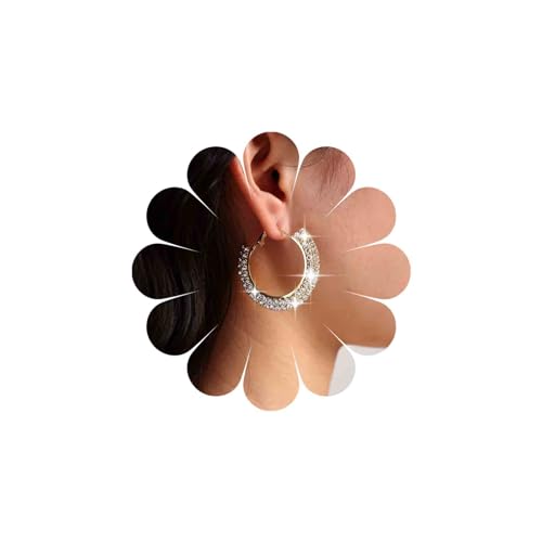 Inateannal Große Gold Kreis Hoop Drop Ohrringe Aussage Kristall Kreis Ohrringe Schmuck Für Frauen Und Mädchen von Inateannal