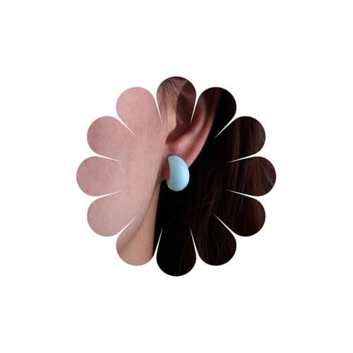 Inateannal Kleine Acryl-Reifen-Ohrringe Acryl-Reifen-Ohrstecker Blau Harz C Form Ohrring Offen Harz Aussage Geometrie Ohrring Schmuck Für Frauen von Inateannal
