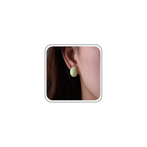 Inateannal Kleine Acryl-Reifen-Ohrringe Acryl-Reifen-Ohrstecker Ohrringe Grün Harz C-Form Ohrring Offen Harz Erklärung Geometrie Ohrring Schmuck Für Frauen von Inateannal