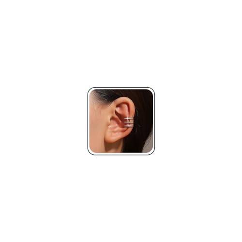 Inateannal Kristall Ohrmanschette Ohrringe Strass Ohrmanschette Wrap Ohrringe Silber Gepflastert Manschette Knorpel Ohrringe Boho Ohr Knorpel Clip Auf Wrap Hoop Ohrringe Schmuck Für Frauen Und Mädchen von Inateannal