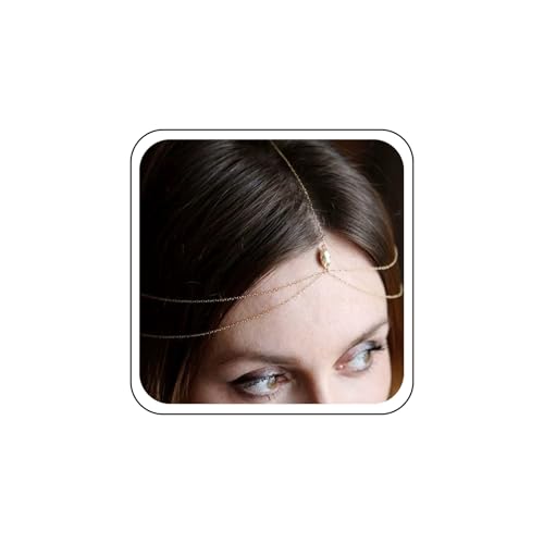 Inateannal Mehrschichtigen Kristall Kopf Kette Schmuck Kristall Braut Haar Kette Kopfschmuck Cz Kopf Stirnband Hochzeit Strass Kopfschmuck Zubehör Schmuck Für Frauen von Inateannal