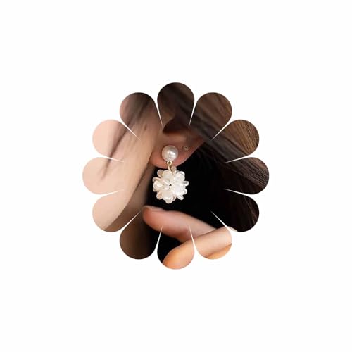 Inateannal Perle Blume Baumeln Ohrringe Weiß Acryl Blume Ohrringe Kleine Perle Hochzeit Ohrstecker Ohrring Floral Cluster Ball Ohrring Schmuck Für Frauen von Inateannal
