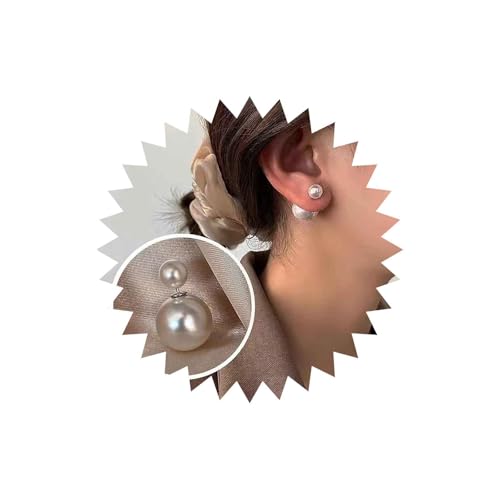 Inateannal Minimalistische Perlenohrringe - Silber mit Goldakzenten - Hochzeit - Krappenfassung oder Zargenfassung - Poliert - Schmuck - Ohrringe von Inateannal