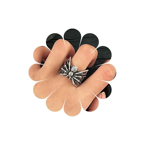 Inateannal Punk Breite Spinne Ringe Silber Spinne Knöchel Ring Offen Verstellbar Finger Ringe Erklärung Gothic Tier Ring Schmuck Für Frauen von Inateannal