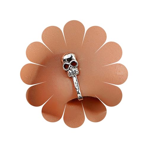 Inateannal Punk Totenkopf Nasenring Totenkopf Clip Auf Nasenring Silber U Form Clip Auf Nasenmanschette Totenkopf Non Piercing Nasenmanschette Hoop Ring Biegbarer Nasenring Schmuck Frauen Und Mädchen von Inateannal