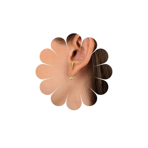 Inateannal Schlange Ohr Jacke Ohrringe Gold Schlange Baumeln Ohrringe Punk Schlange Ohrstecker Ohrringe Tier Schlange Ohrringe Schlange Vorne Zurück Ohrringe Halloween Schlange Schlange Ohrringe von Inateannal