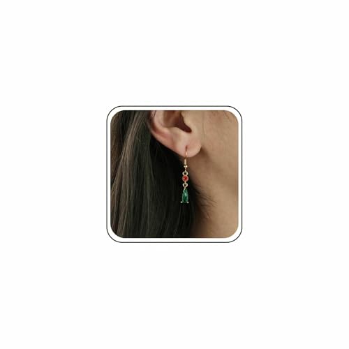 Inateannal Smaragd Kristall Baumeln Ohrringe Grüner Kristall Träne Ohrringe Smaragd Hochzeit Tropfen Ohrring Braut Strass Wassertropfen Ohrring Schmuck Für Frauen von Inateannal