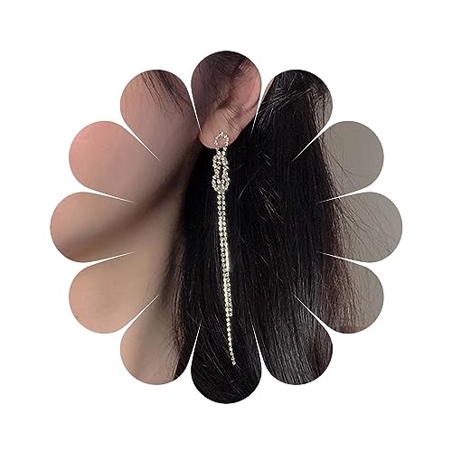 Inateannal Strass Kronleuchter Tropfen Ohrringe Gold Kristall Quaste Kette Ohrringe Lange Strass Kronleuchter Ohrringe Funkeln Cz Tennis Kette Ohrringe Schmuck Für Frauen Und Mädchen von Inateannal