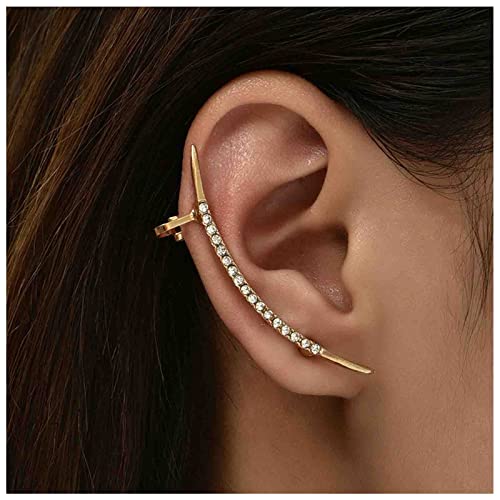 Inateannal Strass Ohrstecker Ohrringe Cz Strass Ohrstecker Ohrringe Gold Kristall Wrap Crawler Ohrringe Nicht Piercing Clip On Ohrringe Schmuck Für Frauen Und Mädchen von Inateannal