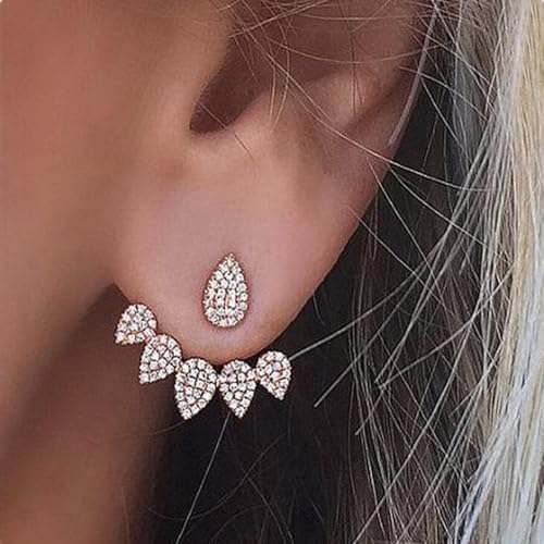 Inateannal Teardrop Ohrstecker Ohrringe Voll Kristall Träne Vorne Und Hinten Ohrringe Schick Ohr Jacke Ohrringe Schmuck Für Frauen Und Mädchen von Inateannal