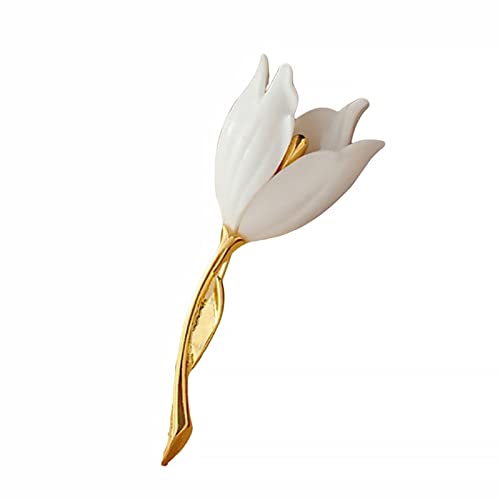 Inateannal Tulpe Blume Emaille Brosche Pin Elegante Magnolie Reversnadel Schal Schnalle Korsage Großen Schal Pin Modeschmuck Für Frauen Mädchen von Inateannal