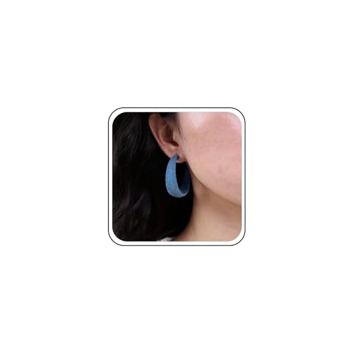 Inateannal Vintage Blauer Samt Reifen Ohrringe Klobig Weit C Baumeln Ohrringe Plüsch C Form Reifen Ohrringe Übertrieben Geometrischen Plüsch Ohrringe Schmuck Für Frauen Und Mädchen von Inateannal