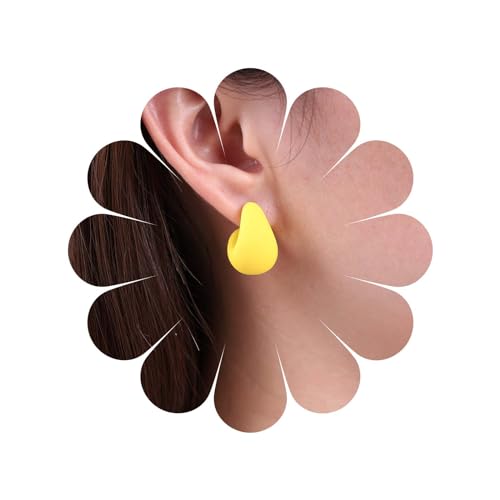 Inateannal Vintage Gelbe Samt Ohrringe Klobig Rot C Form Ohrstecker Ohrringe Gelb Acryl Reifen Ohrringe Breit Reifen Ohrringe Leicht Klobig Ohrstecker Schmuck Für Frauen Und Mädchen von Inateannal