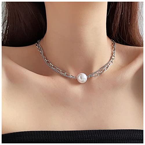 Inateannal Vintage Geschichtet Perle Choker Halskette Silber Büroklammer Kette Halskette Perlengliederkette Perlenanhänger Halskette Kettenschmuck Für Frauen Und Mädchen Inateannal Vintage Geschichtet Perle Choker Halskette Silber Büroklammer Kette Halskette Perlengliederkette Perlenanhänger Halskette Kettenschmuck Für Frauen Und Mädchen von Inateannal