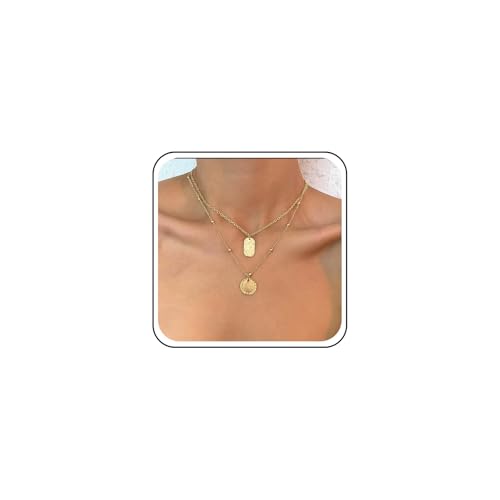 Inateannal Vintage Geschichteten Scheibe Münze Halskette Gehämmert Scheibe Kette Halskette Gold Quadratischen Anhänger Halsketten Satellit Perlen Choker Halsketten Schmuck Für Frauen Inateannal Vintage Geschichteten Scheibe Münze Halskette Gehämmert Scheibe Kette Halskette Gold Quadratischen Anhänger Halsketten Satellit Perlen Choker Halsketten Schmuck Für Frauen von Inateannal