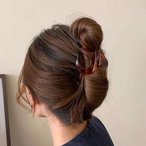 Inateannal Vintage Kleine Krallenhaarspangen Für Frauen Braun Mittel Haarklammer Kunststoff Dickes Haar Rutschfeste Krallenclips Starker Halt Haarschmuck von Inateannal