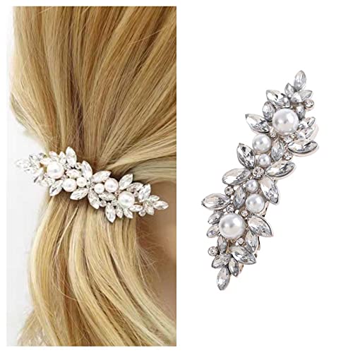 Inateannal Vintage Kristall Perlen Haarspangen Gold Perlen Haarspangen Clip Strass Haarspangen Haarnadeln Funkelnde Cz Braut Haarspange Perle Hochzeit Haarschmuck Haarzubehör Für Frauen Und Mädchen von Inateannal